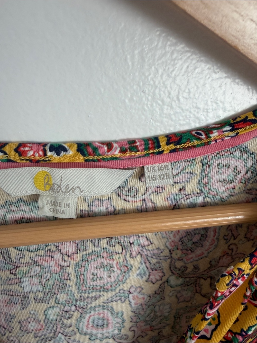 Boden Yellow Floral V-Neck Tiered Maxi Dress - Picture 5 of 6